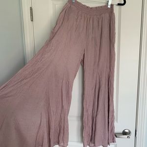 Flowy Petal Pink Flare Pants